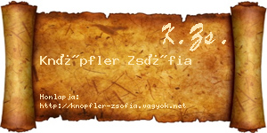 Knöpfler Zsófia névjegykártya